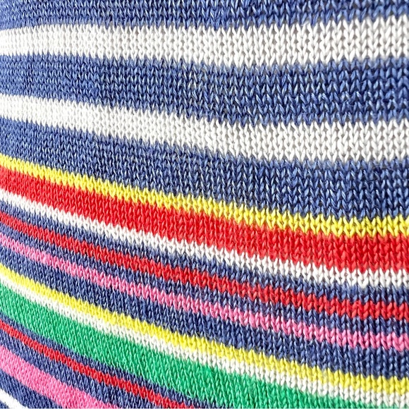 TALBOTS Petite Lightweight Colorful Striped Linen 3/4 Sleeve Sweater—SZ. MP - Picture 3 of 14